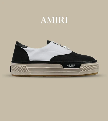 کفش اسنیکرزمشکی سفید Amiri Simple مدل 4856