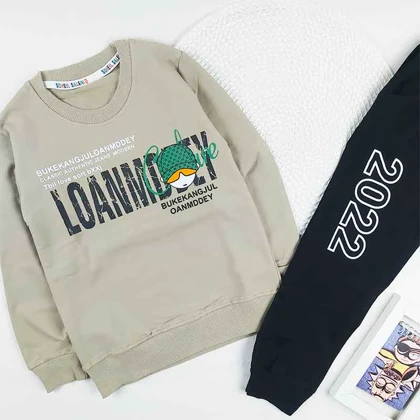 بلوز شلوار پسرانه کلاه سبز