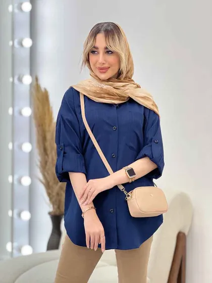 شومیز کراش آستین بند دار