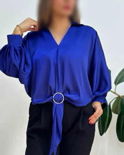شومیز مزونی ساتن جلوگره