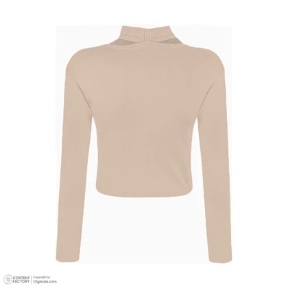 کراپ تاپ زنانه پپا مدل Choker رنگ کرم
