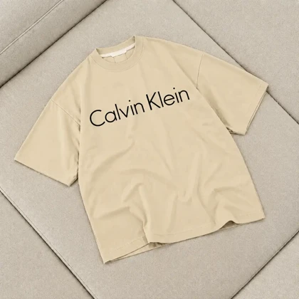 تیشرت زنانه باکسی طرح Calvin Klein سایز فری (پنبه ضمانتی) در 7 رنگ