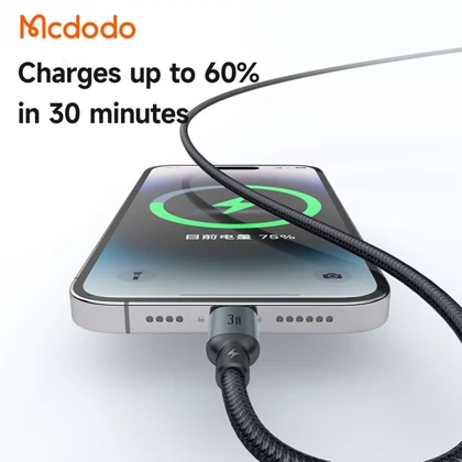کابل آیفون لایتنینگ مک دودو Mcdodo مدل CA-6540 جریان 3 آمپر 1 متر