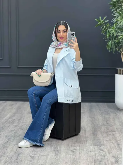 مانتو لینن جیب پاکتی بغل پاگن