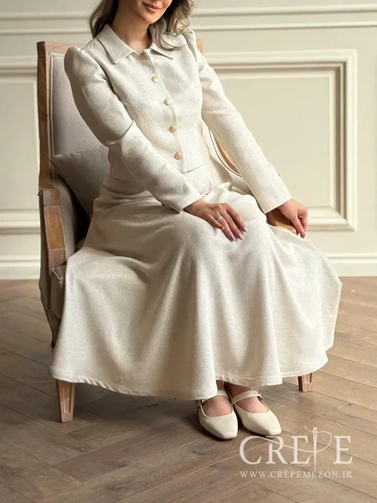 کت دامن لینن حصیری