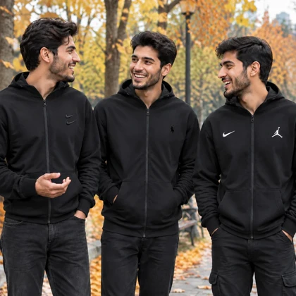 سویشرت دورس کلاهدار مردانه مارک گلدوزی مدل Adrian