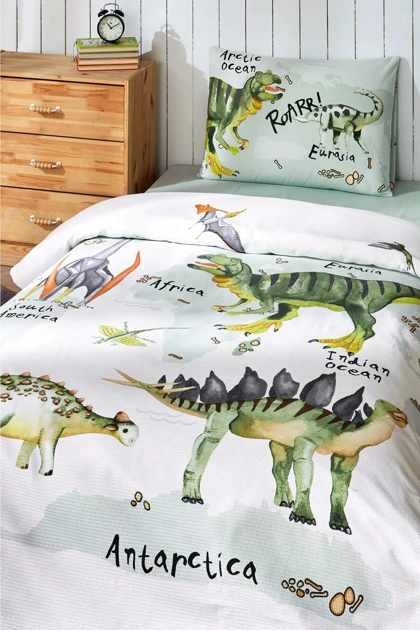 روتختی پیکه یک نفره Özdilek مدل Dinosaur Time پنبه‌ای - سبز