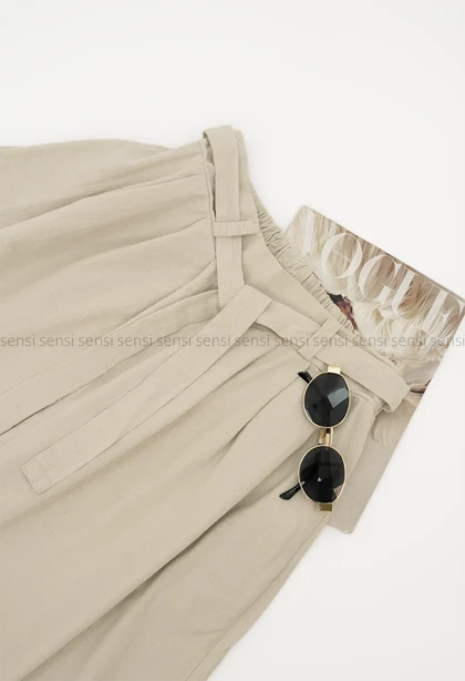 دامن شلواری لینن کد1005627