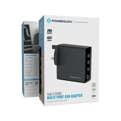 شارژر دیواری 200W پاورولوژی مدل POWEROLOGY PWTR407D