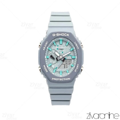 ساعت جی شاک GMA-S2100 زنانه آبی طوسی صفحه آبرنگی 106396