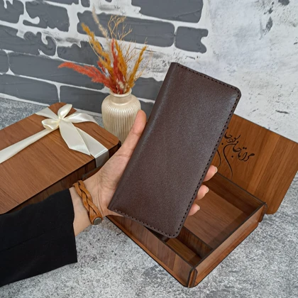 کیف پول چرم مردانه دستی چرم طبیعی ساده
