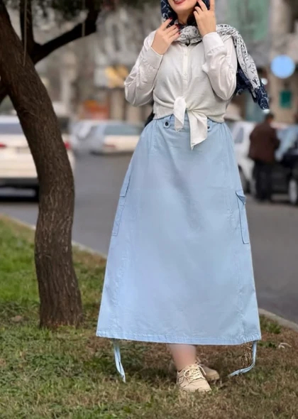 دامن لینن زنانه کد 50193
