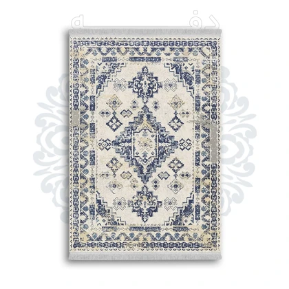 *جدید* فرشینه از جنس پارچه شانل مخمل ترک طرح فانتزی برند دفه کد 1164