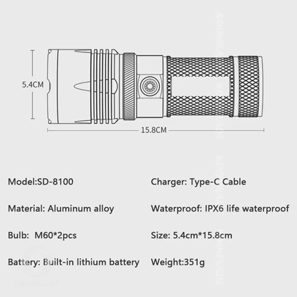 چراغ قوه SMILING SHARK کد SD-8100