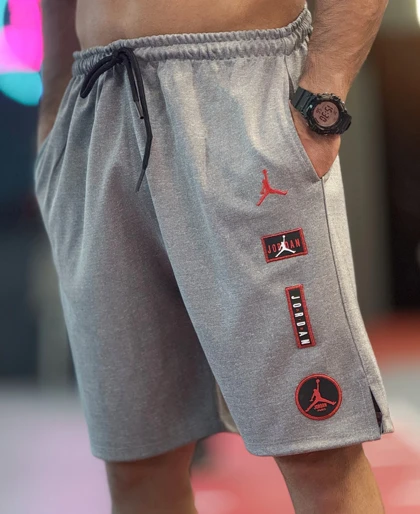 شلوارک بگ جردن (Jordan) پارچه غواصی لطیف با لوگو گلدوزی (ژله ای)