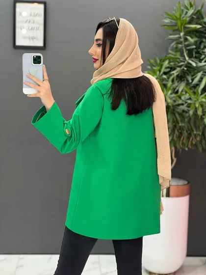 مانتو کتی دکمه طلایی آستین پاگن