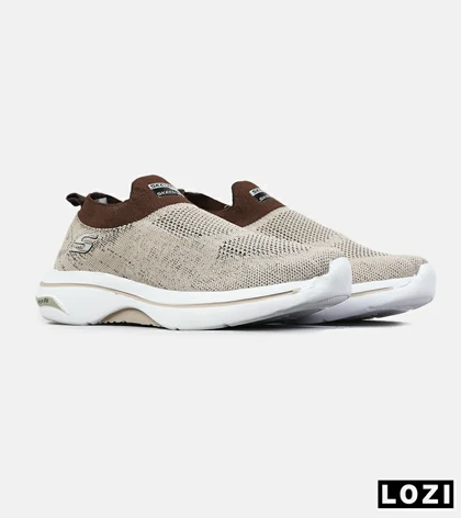کفش کتانی طبی ورزشی کرم قهوه ای SKECHERS Archfit مدل 8818
