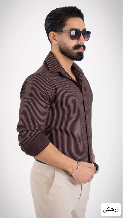 پیراهن مردانه راه راه اذین_کد4638