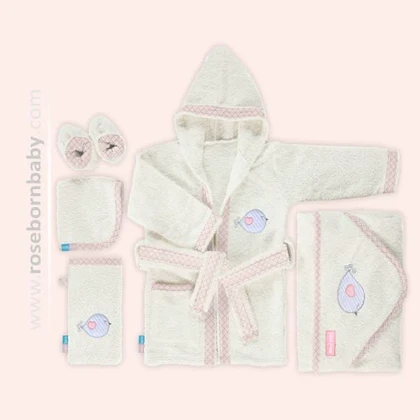 سرویس حوله پنج تیکه رزبرن جوجه ROSEBORN LOVE SONG