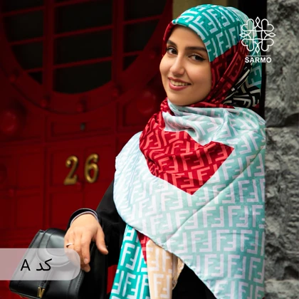 روسری ابریشم مودال چند رنگ فندی