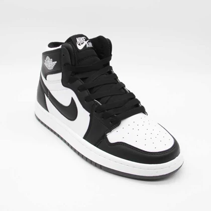 کتانی جردن 1 مشکی سفید ساق‌دار کد 6624