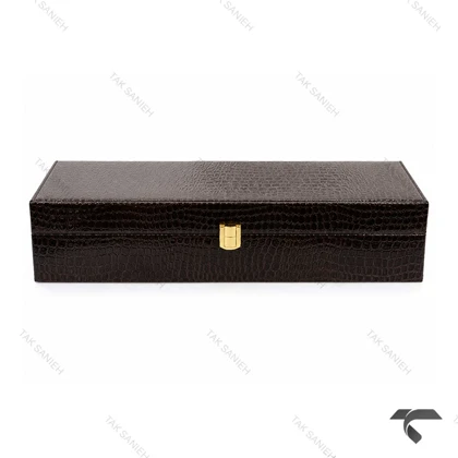 جعبه 6 تایی چرمی ساعت مچی قهوه ای سوخته Watches-Box-6-10772-U