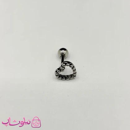 پیرسینگ گوش استیل مدل قلب توخالی کد 90