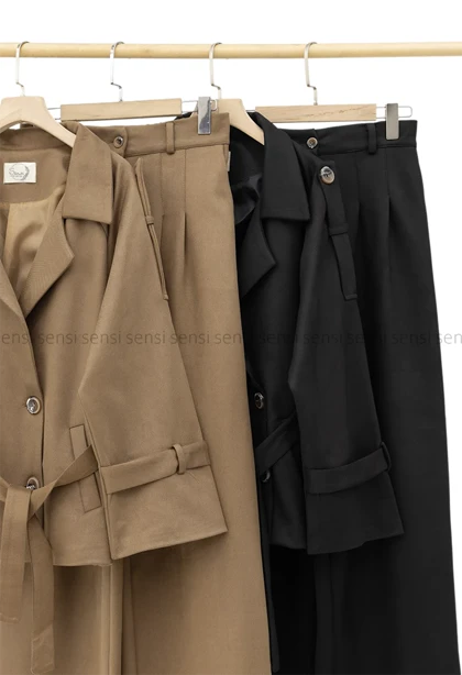 کت شلوار جیر کج راه آستر دارکد1005027