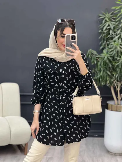 شومیز دو جیب گلی