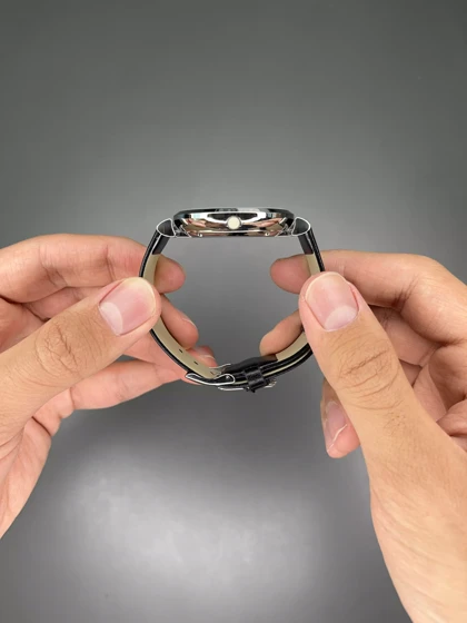 ساعت مچی امپریو آرمانی زیر ثانیه بند چرمی صفحه مشکی Emporio Armani