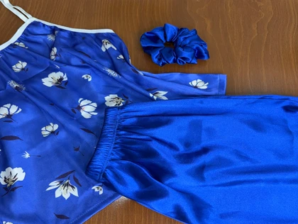 ست نیم‌تنه و شلوارک طرح گل 084