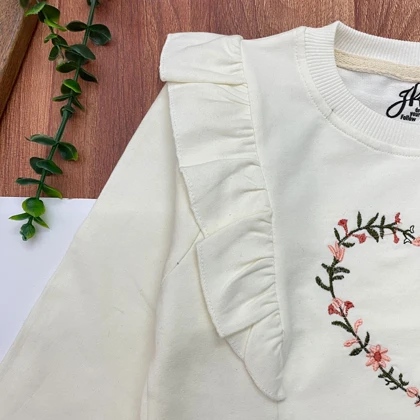 بلوز دورس دخترانه مدل قلب و گل