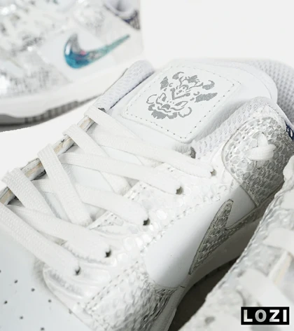 کفش کتانی مردانه و زنانه سفید آبی NIKE dunk low steam puppet