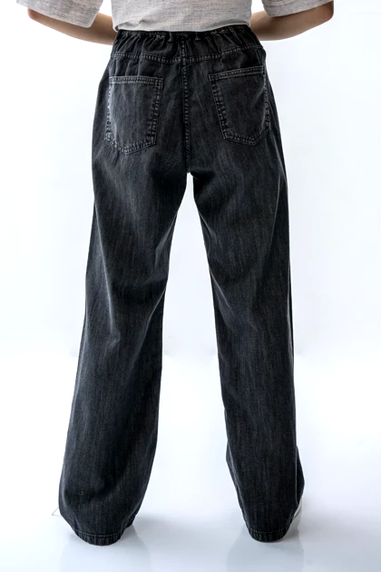 شلوار جین نیم بگ پشت کش زنانه