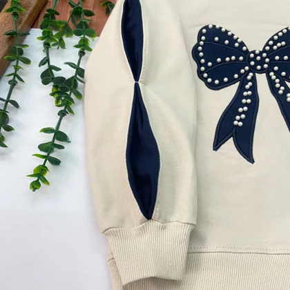 بلوز شلوار دخترانه پاپیون مرواریدی