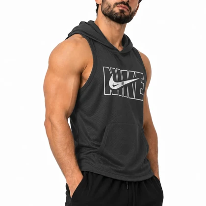رکابی کلاهدار ورزشی مردانه نایک مدل DS-Dri Fit-5G0684 طوسی تیره