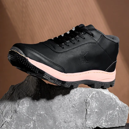 نیم بوت مردانه مشکی CK ویژه مدل Behdad