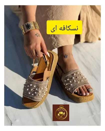 صندل گیپوری زنانه مروارید گل تابستانه