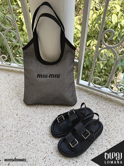 ست کیف توری پرند و صندل دوسگک ساده لومانا