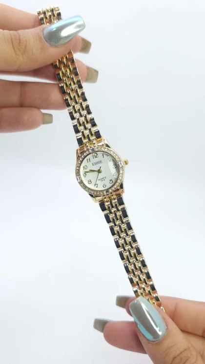 ساعت مچی زنانه مجلسی EHHE نگین‌دار با موتور کوارتز