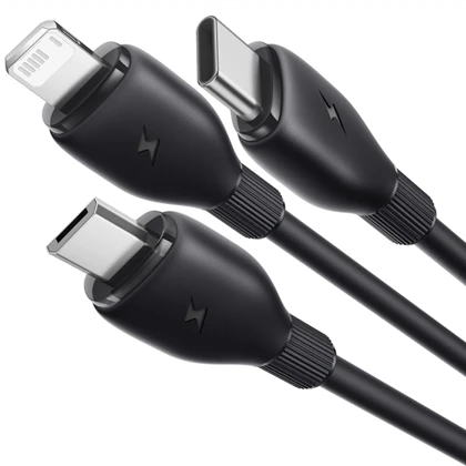 کابل چند سر 3.5 آمپر بیسوس Baseus مدل CB000161 طول 80 سانتی‌متر