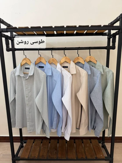 پیراهن راه راه نخ پنبه 2633