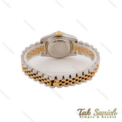 ساعت رولکس زنانه دورنگ طلایی صفحه سبز مشکی Rolex-4833-L