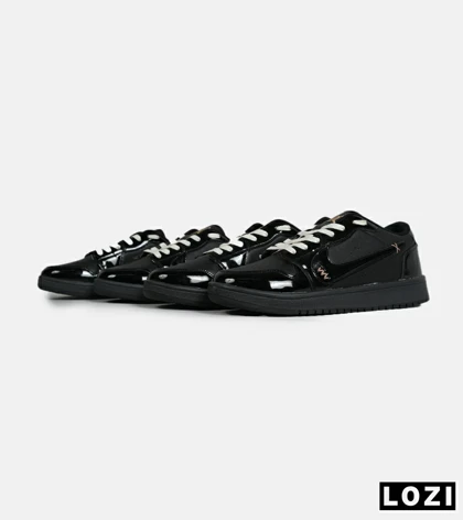 کفش کتانی مردانه و زنانه مشکی ورنی NIKE jordan 1 مدل 6212