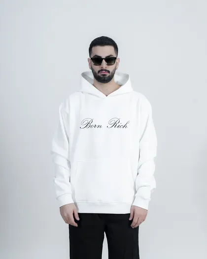 هودی مدل LATIN سفید برند بورن ریچ bornrich