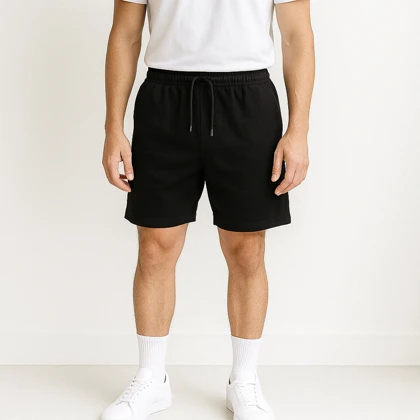 شلوارک مردانه دورس دو نخ لاکرا مشکی