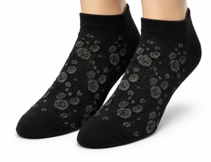 جوراب مچی زنانه پنبه‌ای طرح دار Family Socks بدون درز و معطر