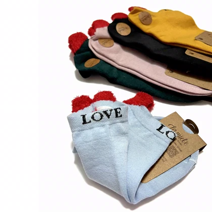 جوراب مچی نخی_پشت پا قلبدار موهر