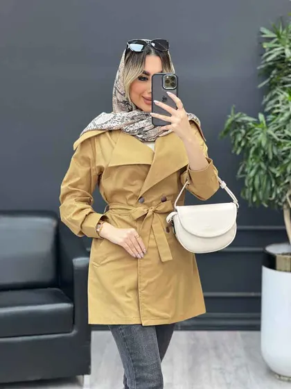 مانتو کمردار دو جیب