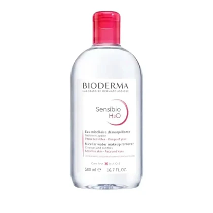میسلارواتر پاک کننده آرایش صورتی بایودرما 500 میل مخصوص پوست حساس مدل Sensibio H2O
